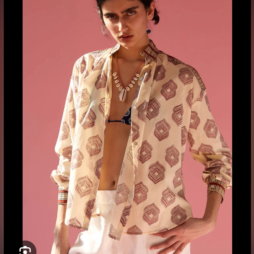 NWT Alix of Bohemia Kiki Red Orchid Shirt